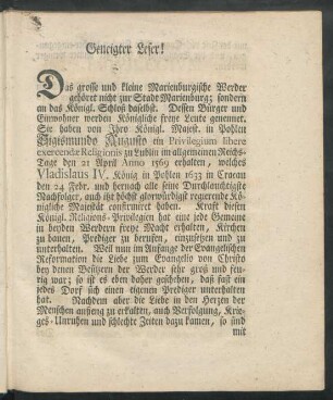 Geneigter Leser!