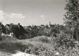 Schmannewitz. Teilansicht von Südwesten vom Ziegeleiberg (jetzt Wandervogelberg genannt) zur Kirche