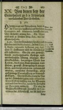 XX. Von denen bey der Gewohnheit zu den Artzneyen vorfallenden Vor-Urtheilen