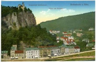 Tetschen. Bergschloß Schäferwand (1905) und Villen am Rotberg