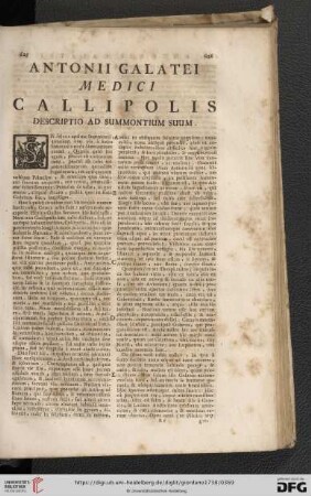 Gallipolis, Descriptio ad Summontium suum