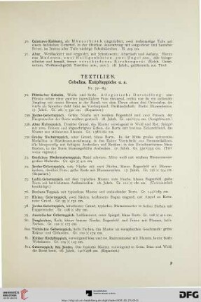 Textilien. Gobelins, Knüpfteppiche u.a. (Nr. 72-83)