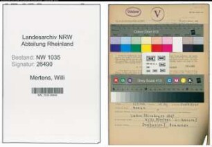 Entnazifizierung Willi Mertens , geb. 02.05.1909 (Bergmann)