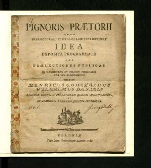 Pignoris praetorii