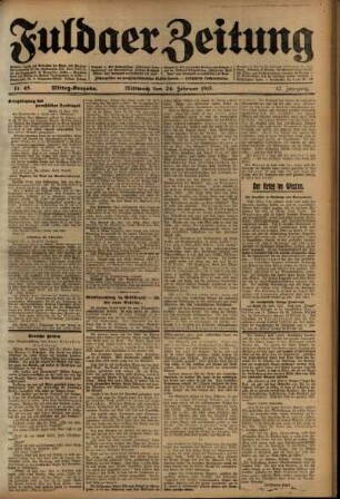 Dritte Ausgabe vom Mittwoch, den 24. Februar 1915.