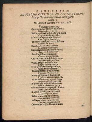 Concordia, Ex Psalmo CXXXIII. ...
