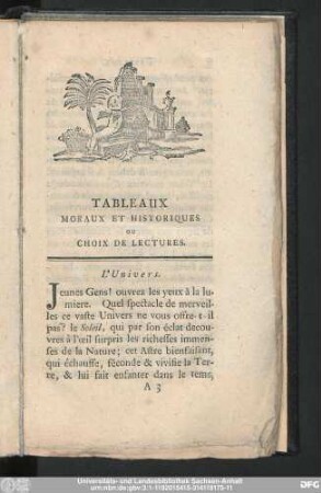 Tableaux Moraux Et Historiques Ou Choix De Lectures.