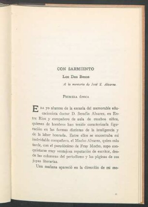 Con Sarmiento : Los dos besos