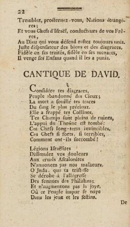 Cantique De David