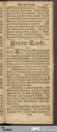 Von der Tauffe.