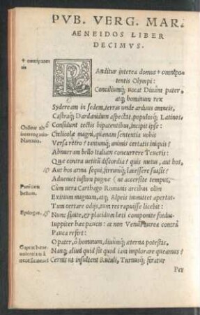 Pub. Verg. Mar. Aeneidos Liber Decimus.