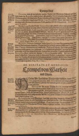 De Veritate Et Mendacio. Exempel von Warheit und Lügen.