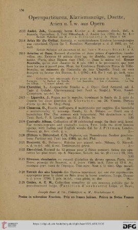 Opernpartituren, Klavierauszüge, Duette, Arien u.s.w. aus Opern (Nr.2113 - 2174)