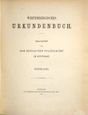 Wirtembergisches Urkundenbuch, 5. 1253 - 1260