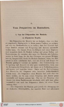 II. Vom Präpariren im Besonderen