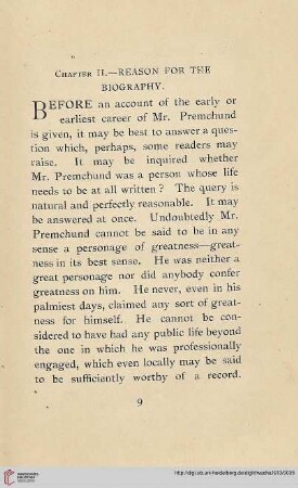 Reason for the Biography
