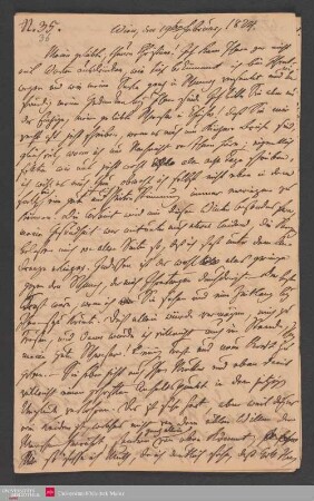 Meine geliebte, theure Christine! Ich kann Ihnen gar nicht mit Worten ... , 19.02.1824. - Benediktinerabtei St. Bonifaz in München und Andechs