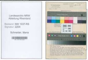 Entnazifizierung Maria Schneider , geb. 19.06.1894 (Lehrerin)