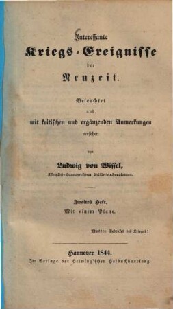 Interessante Kriegs-Ereignisse der Neuzeit, 2