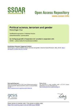 Political science, terrorism and gender
