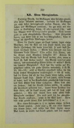 XI. Vom Aberglauben