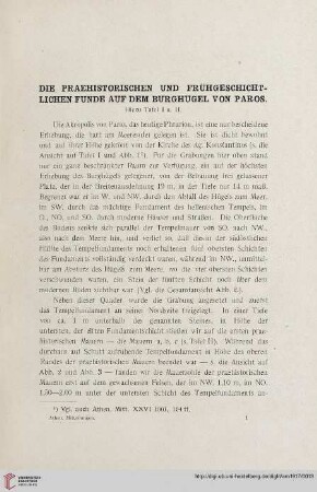 42: Die prähistorischen und frühgeschichtlichen Funde auf dem Burghügel von Paros