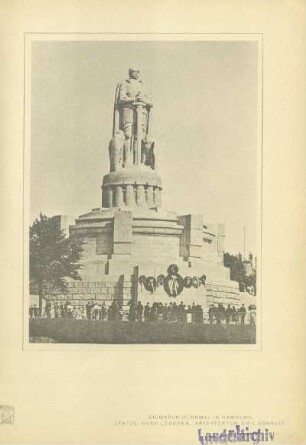 Bismarck-Denkmal in Hamburg. Statue: Hugo Lederer