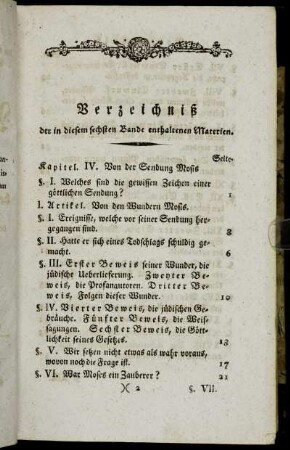 Verzeichniß der in diesem sechsten Bande enthaltenen Materien.