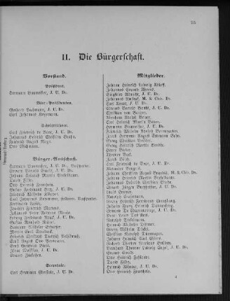 II. Die Bürgerschaft.