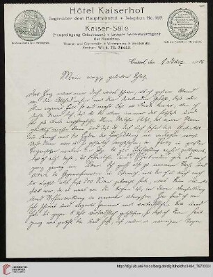 Heid. Hs. 3484,797: Brief von Eberhard Gothein an Marie Luise Gothein