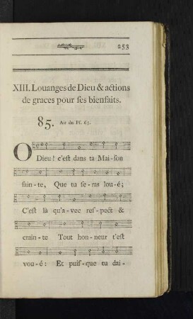 XIII. Louanges de Dieu & actions de graces pour ses bienfaits.