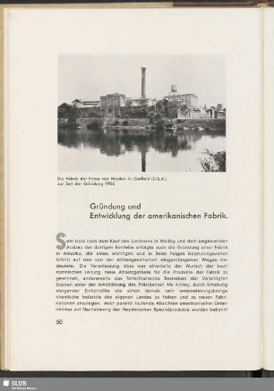 Gründung und Entwicklung der amerikanischen Fabrik