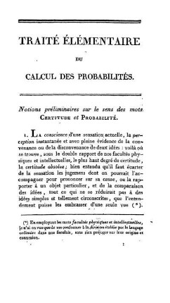 Traité Élémentaire du Calcul des Probabilités.