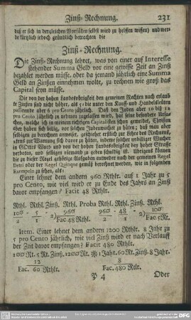 Zinß-Rechnung