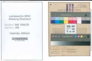 Entnazifizierung Wilhelm Hoehnke , geb. 01.09.1907 (Beamter)