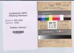 Entnazifizierung Heinrich Krebber , geb. 05.03.1901 (Elektromeister)