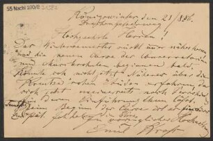 Brief an B. Schott's Söhne : 21.09.1886