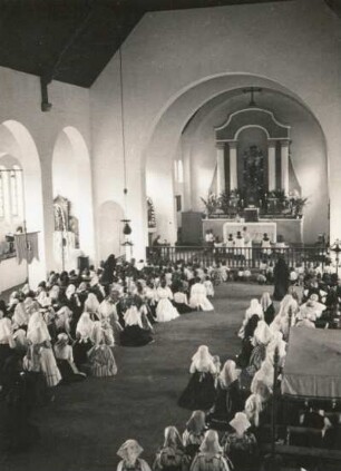 Badarski Geran, Bulgarien. Kirchenszene in der römisch-katholischen Kirche des Donaudorfes