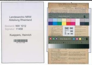 Entnazifizierung Heinrich Kueppers , geb. 02.03.1905 (Baeckermeister)