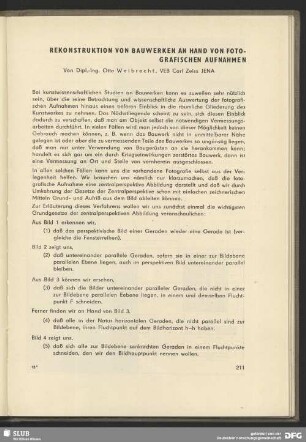 Rekonstruktion von Bauwerken an Hand von fotografischen Aufnahmen