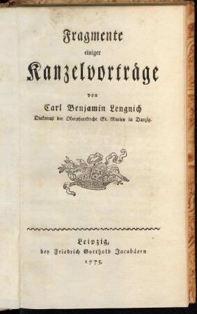 Fragmente einiger Kanzelvorträge