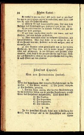Fünftes Capitel. Von den Zeitwörtern (verbos).