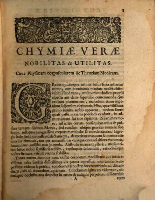 Chymiae verae nobilitas