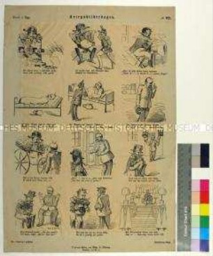 Illustrierter Kriegsbilderbogen mit 12 Karikaturen auf die Kapitulation Kaiser Napoleons III. im Deutsch-Französischen Krieg - Blatt 7