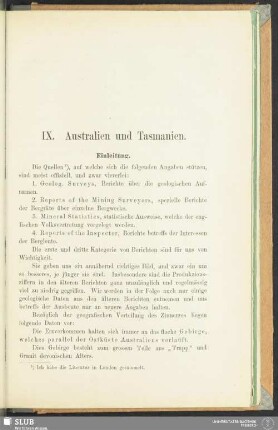 IX. Australien und Tasmanien