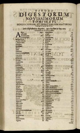 Tituli Digestorum Novissimorum Tomi Sexti [...]