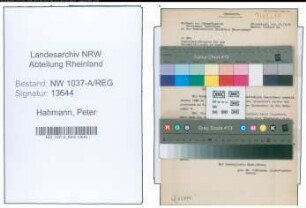 Entnazifizierung Peter Hahmann , geb. 00.00.0000 ()