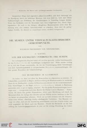 8: Die Museen unter Verwaltungstechnischen Gesichtspunkte