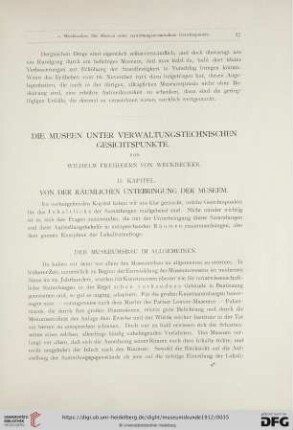 8: Die Museen unter Verwaltungstechnischen Gesichtspunkte