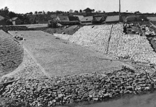 Bau der Staustufe Garstadt/Main